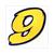 ST.NUMMER -9- YELLOW-BLUE  5.5cm