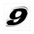 STICKER NUMMER -9- ZWART-WIT 5.5cm